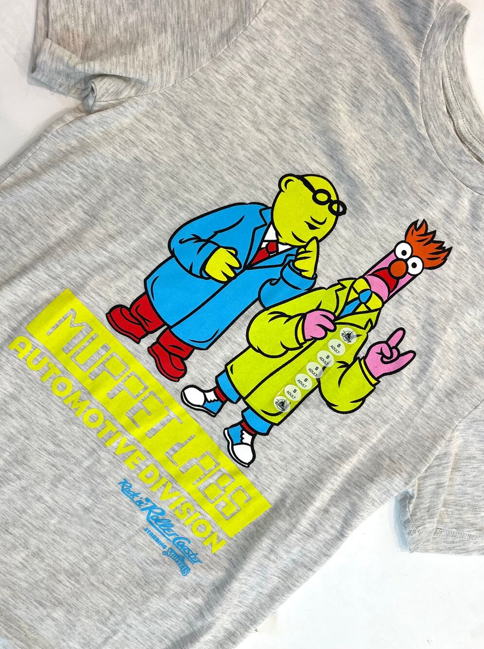 Disney Parks Rock n Roller Coaster Muppet Labs Gray Adult Tee - NWT